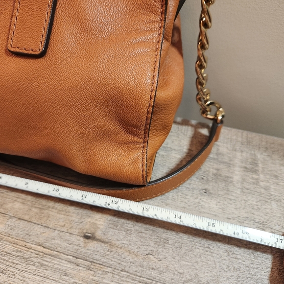 Michael Kors Hamilton Brown Saffiano Medium Satchel Shoulder Handbag Purse - Picture 8 of 13